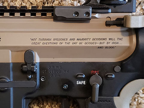 NFA gun trust engraving on SBR, NFA, A15, Short Barrel Rifles